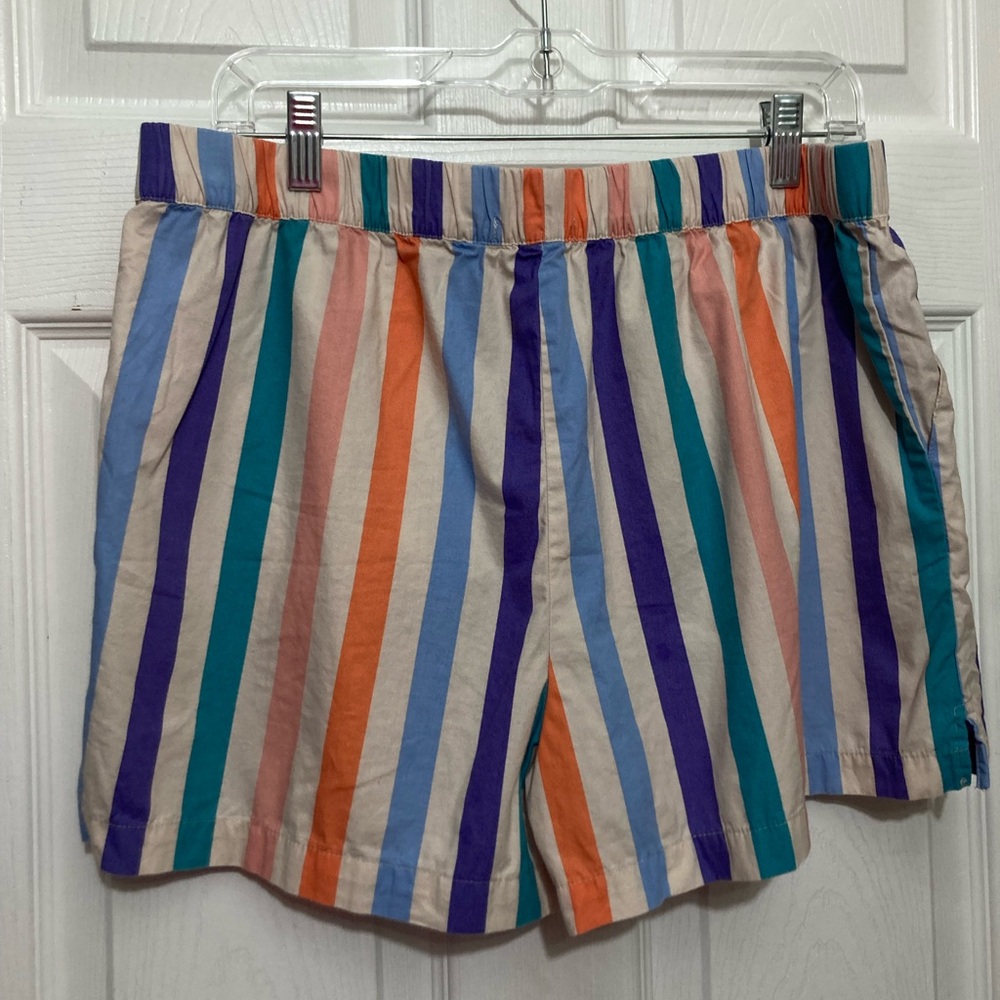 Colorful striped cotton shorts